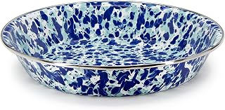 Golden Rabbit Enamelware Pie Pan Plate, 10 inch, Ocean