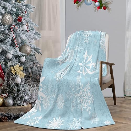 Miniatura 7 de Manta de Navidad con bonito muñeco de nieve, bufanda, sombrero, manta para mujer, para vacaciones de invierno, manta de felpa suave y cálida para