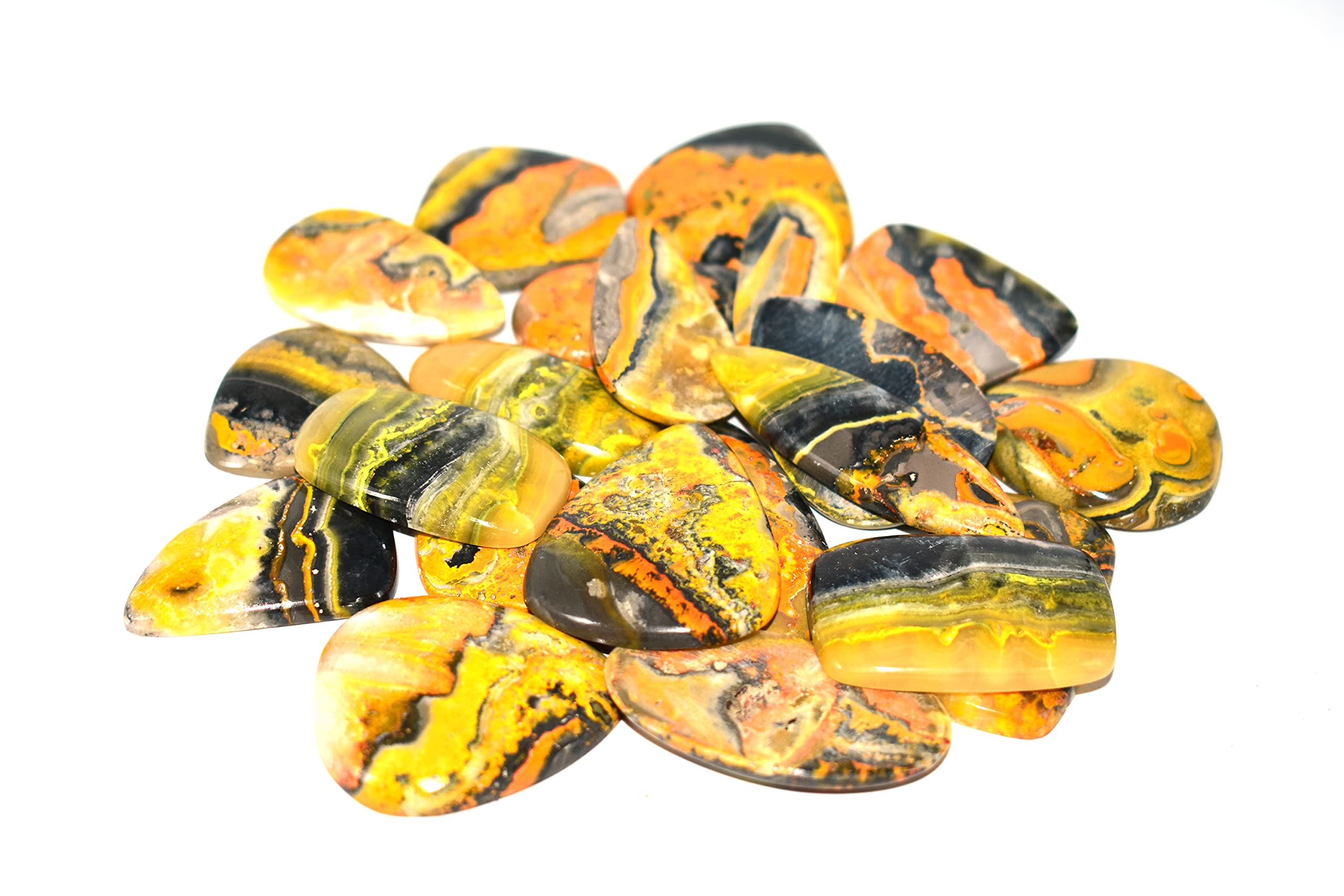 100Cts. Natural Bumble Bee Jasper Cabochon Lot, Jewelry Making Gemstone, Healing Crystals, Bulk Jasper