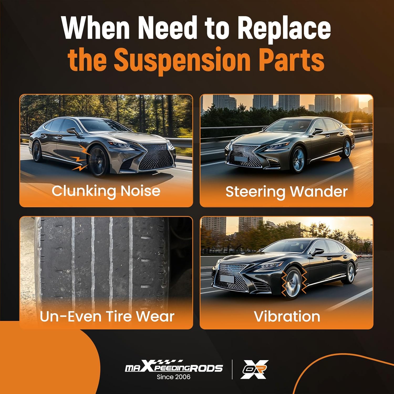 maXpeedingrods 2Pc Front Lower Rearward Control Arm with Ball Joint for Lexus LS460 2007-2017, K642208 524-023 524-024