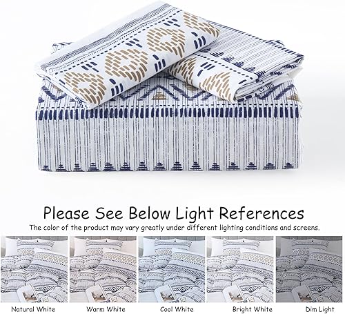 Miniatura 5 de Bedduvit Funda de edredón tamaño King  Juego de funda de edredón de algodón King para todas las estaciones, 3 piezas, suave y transpirable, funda de