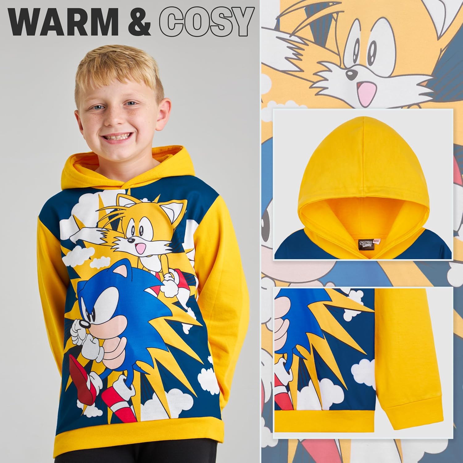 Sonic The Hedgehog Hoodie for Boys Teens Shadow Knuckles Tails Warm Hooded Sweatshirt Casual Pullover
