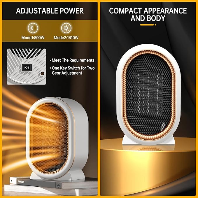 Calefactor Eléctrico Portátil Cerámico PTC 1200W miniatura 5