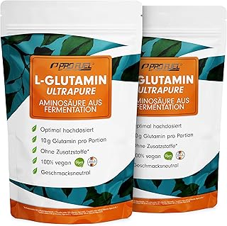 L-Glutamin Pulver 1000g vegan, optimal hochdosiert & geschmacksneutral, L-Glutamin ohne Zusatzstoffe, ultrapure mit über 99,9% Reinheit, L-Glutamine aus Fermentation, laborgeprüft, Vorrat für 100 Tage