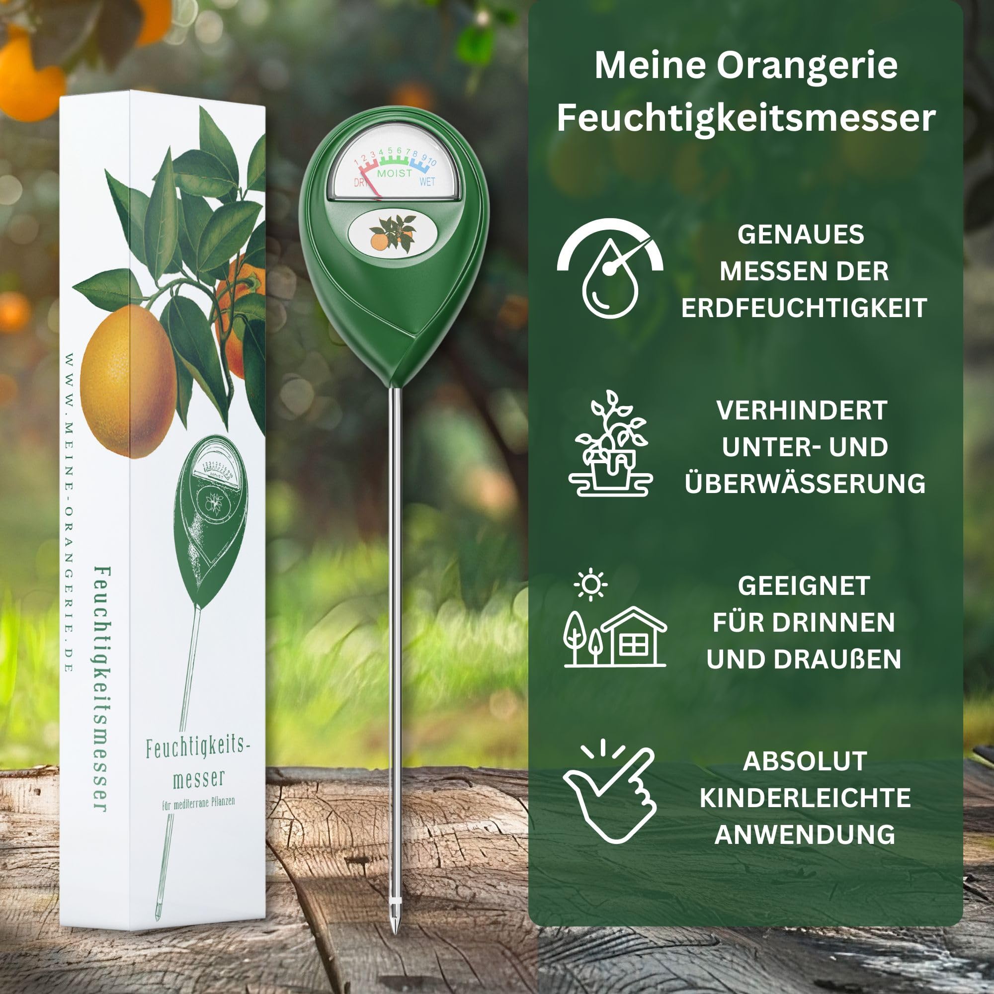 Meine Orangerie Zitrus-Pflegepakete: Starker Zitrusdünger und Zitruserde + nützlicher Feuchtigkeitsmesser + hilfreiche Pflegebroschüre (Mezzo [M])