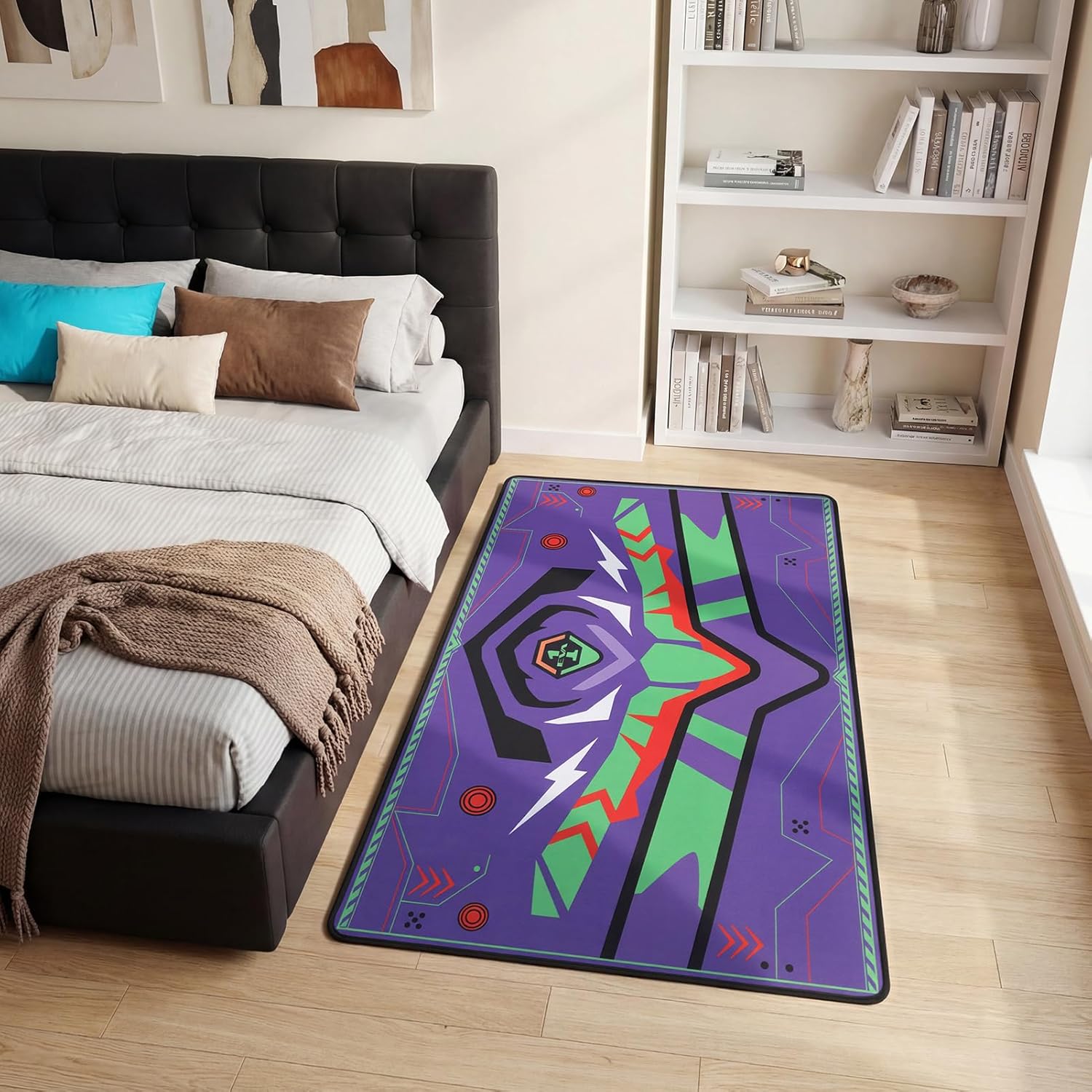 Office Chair Mat for Neon Genesis Evangelion EVA-01 Series Inspired Design, Gaming Chair Mat Non-Slip/Machine Washable 43"×71"