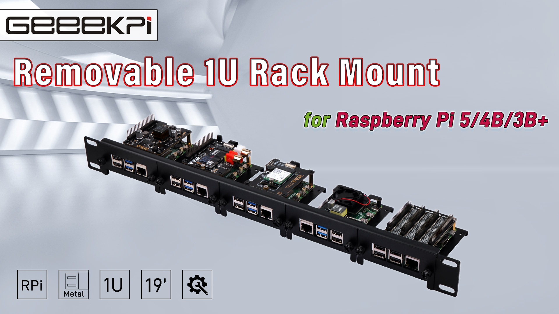 Amazon.com: GeeekPi 19 inch 1U Rack Mount for Raspberry Pi 5/4B/3B 