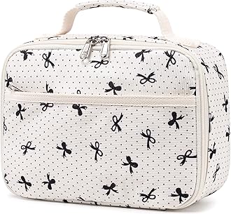 LEDAOU Lunch Bag Kids Insulated Lunch Box Girl Boy Insulated Reusable Lunch Bag for School Picnic Hiking Work (Bowknot)