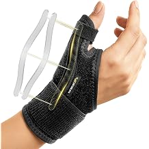 BraceUP Lightweight Thumb Brace Thumb Spica Stabilizer with Compression Strap for Arthritis, Trigger Thumb, and Tendonitis, Left or Right Hand, One Size