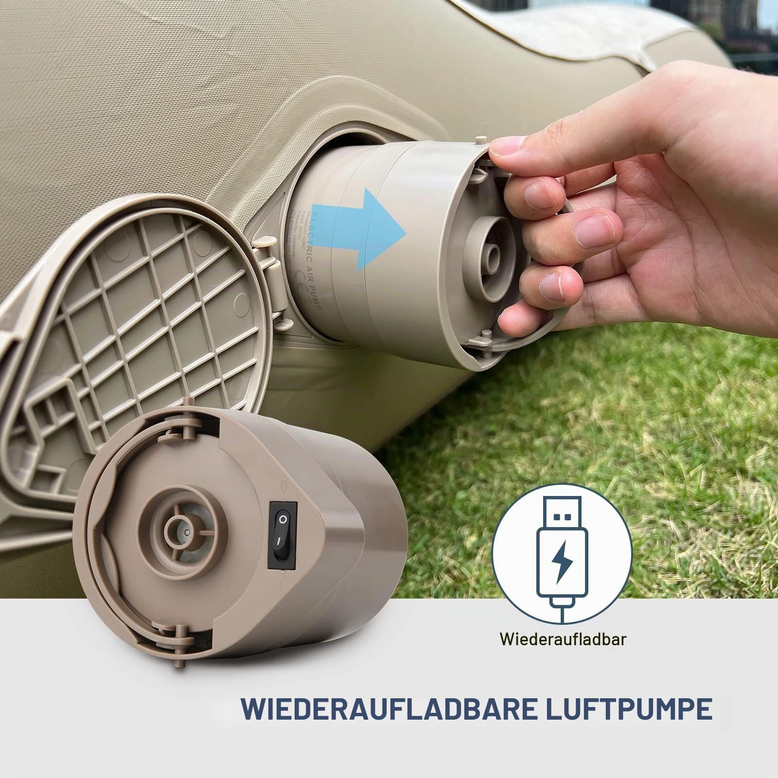 Bestrip Aufblasbares Sofa Aufblasbare Liege, Aufblasbare Luftbett mit elektrischer Luftpumpe, Aufblasbare Couch Camping Sofa,geeignet für Drinnen Draußen (180 * 70 * 50cm)