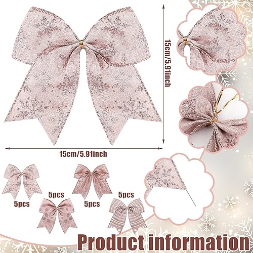 Miniatura 2 de 20 lazos de Navidad decorativos de 6 pulgadas, coronas de lazo de Navidad, lazos de Navidad, guirnalda, cinta, manualidades para árbol de Navidad,