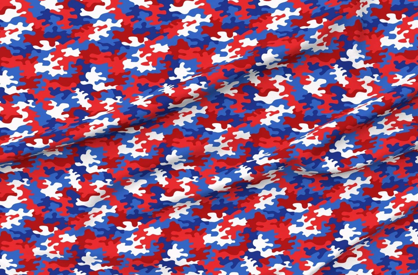 Spoonflower Fabric - Camo Patriotic USA July Red White Blue Camouflage American Flag 4Th Printed on Polartec(R) Fleece Fabric by The Yard - Sewing Blankets Loungewear and No-Sew Projects