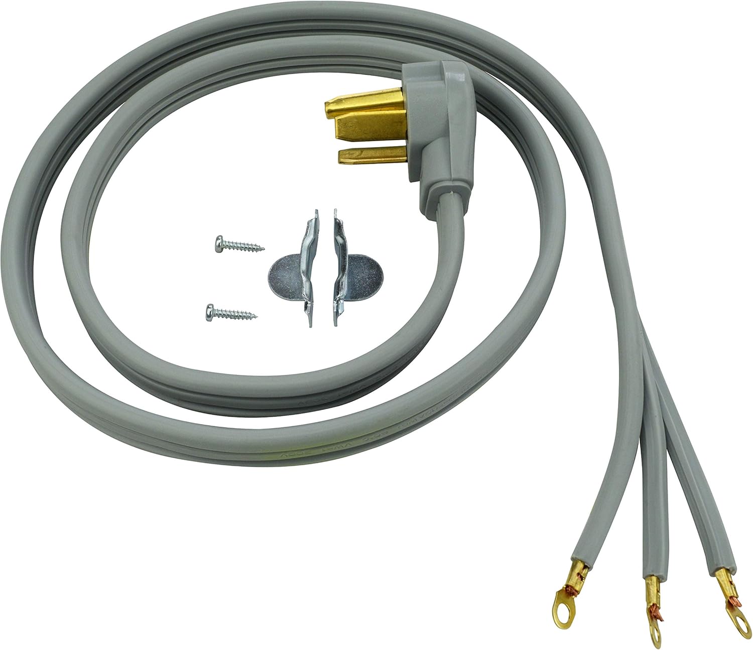 Prime RD100305 3-Pole 3-Wire SRDT 30A 125/250-Volt Dryer Cord, Gray, 5-Feet