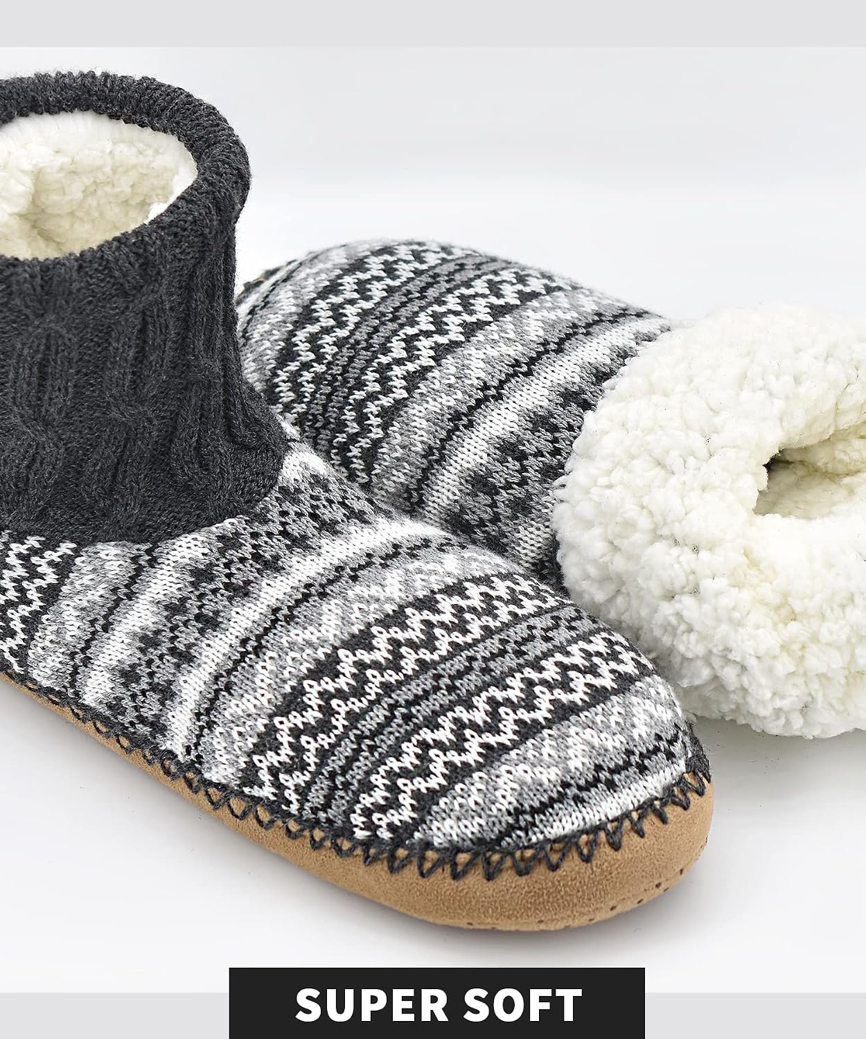 DICUIRD Men's Slippers Socks Autumn Winter Indoor Non-Skid House Slippers