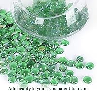 Vista 5 de Cuentas de vidrio de fuego de 5 libras, canicas de vidrio planas para hoguera y chimenea al aire libre, piedras preciosas de vidrio para relleno