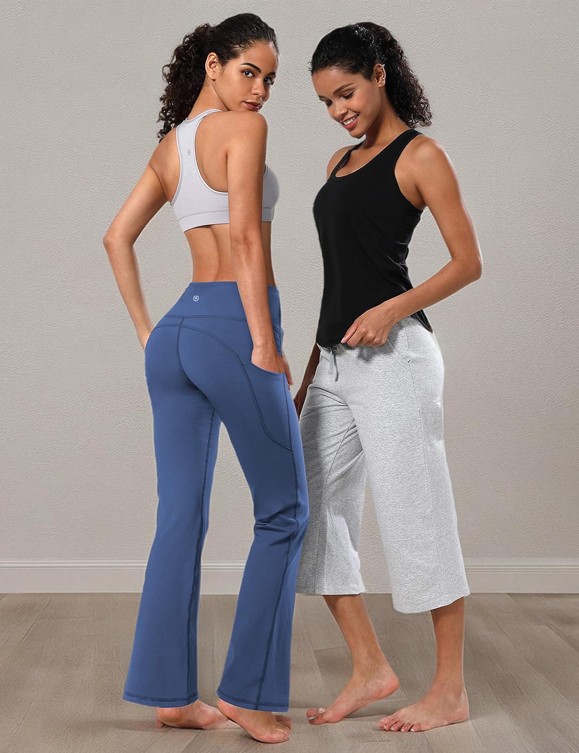 BUBBLELIME 29"/31"/33"/35"/37" Women High Waist Bootlegs Yoga Pants Tummy Control Bootcut Workout Flared Out Pockets - Image 7