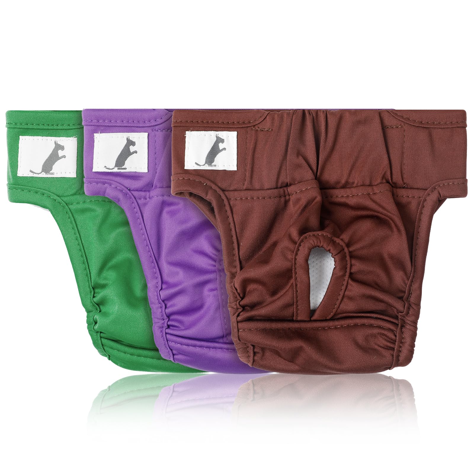 AiQInu 3 Pezzi Pannolini Cane Femmina, Ultra Assorbenti Mutande per Cani Femmina e Maschio, Riutilizzabili Pannolini per Cani (30-40 cm)