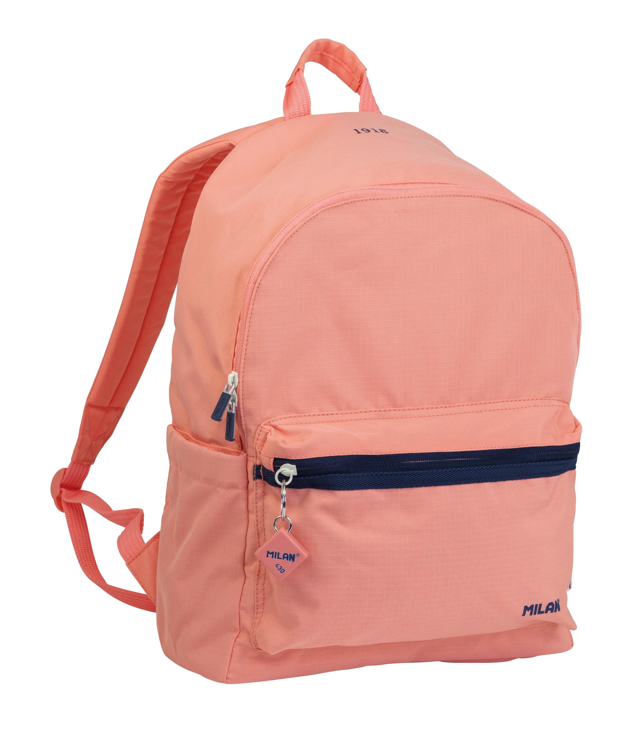 MILAN Mochila escolar 2 cremalleras (22L) serie 1918. rosa MILAN ®