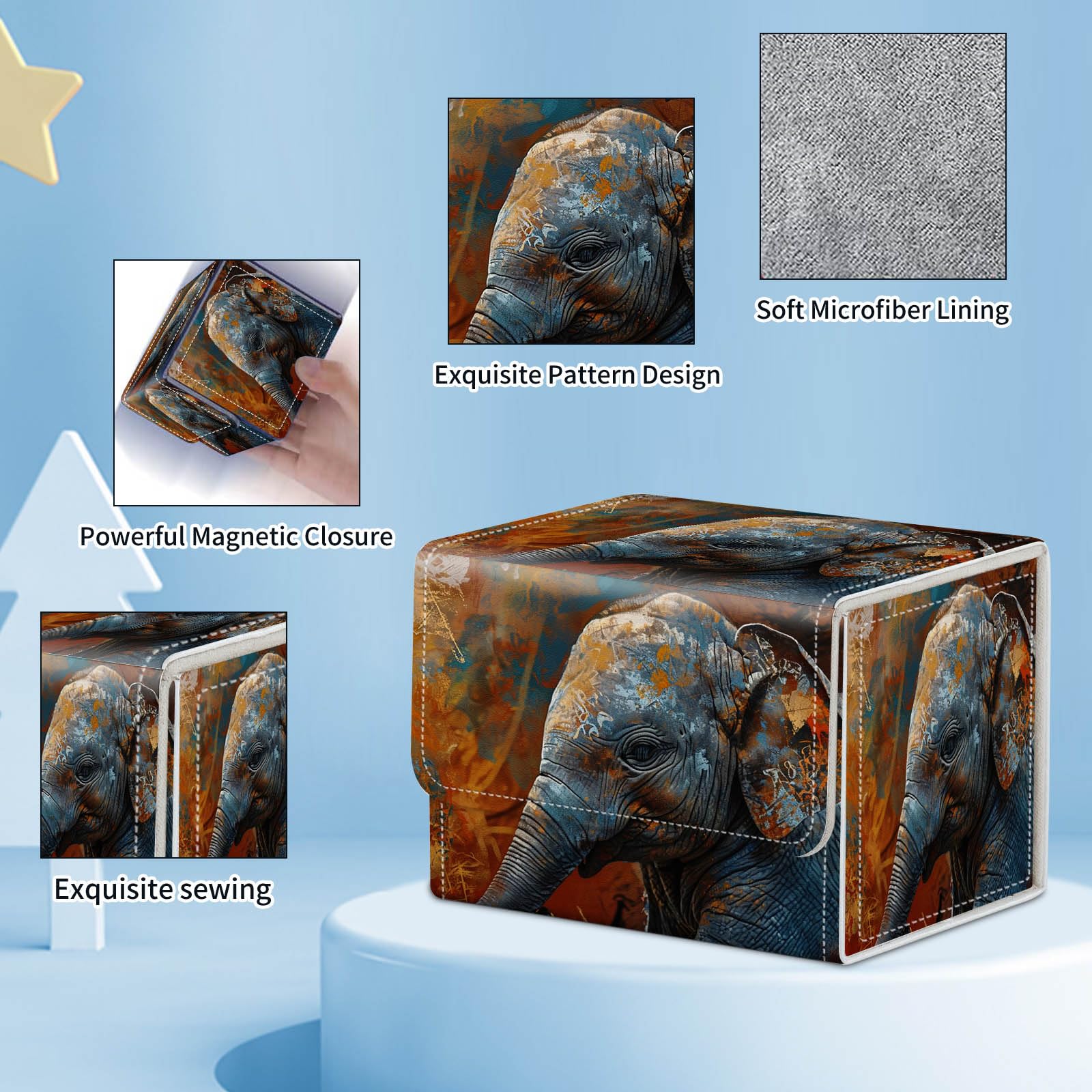 Amazon.com: ACWDMKH for MTG Commander Deck Box,Card Deck Box for Trading  Yugioh MTG,Fits 100 Double Sleeved Cards,PU Leather Strong Magnet Case for  Magic Commander TCG CCG,Oil Painting Elephant : Toys & Games