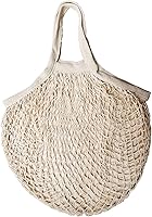 Vista 6 de Bolsas de malla de algodón, bolsas de compras reutilizables, bolsas de comestibles de malla de algodón para productos de frutas, verduras, red