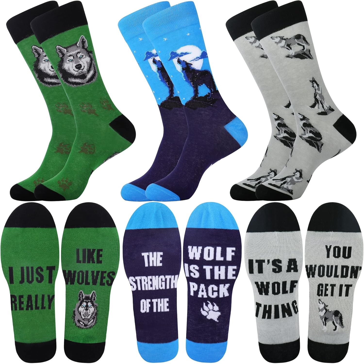 Jeasona Mens Funny Fun Crazy Funky Dress Crew Socks Gifts for Men Dad Grandpa