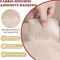 Vista 5 de Cinta de reparación de lino de 4 x 70 pulgadas, parche de tela de reparación de sofá autoadhesivo para muebles, sofás, cojines, sillas, bolsas, Beige