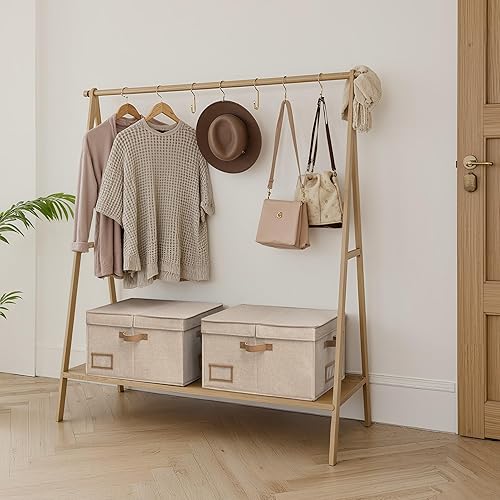 Miniatura 7 de StorageWorks Contenedores grandes de almacenamiento de ropa, cajas de tela con tablero divisor, cestas para ropa, organizadores de armario de lino