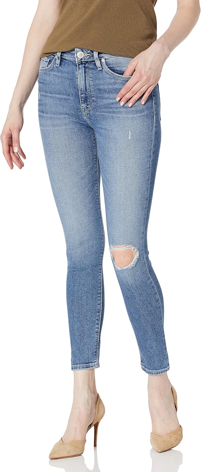 HUDSON Women's Barbara High Rise Super Skinny Jeans - Raw Hem Ankle Jeans With 10" Rise