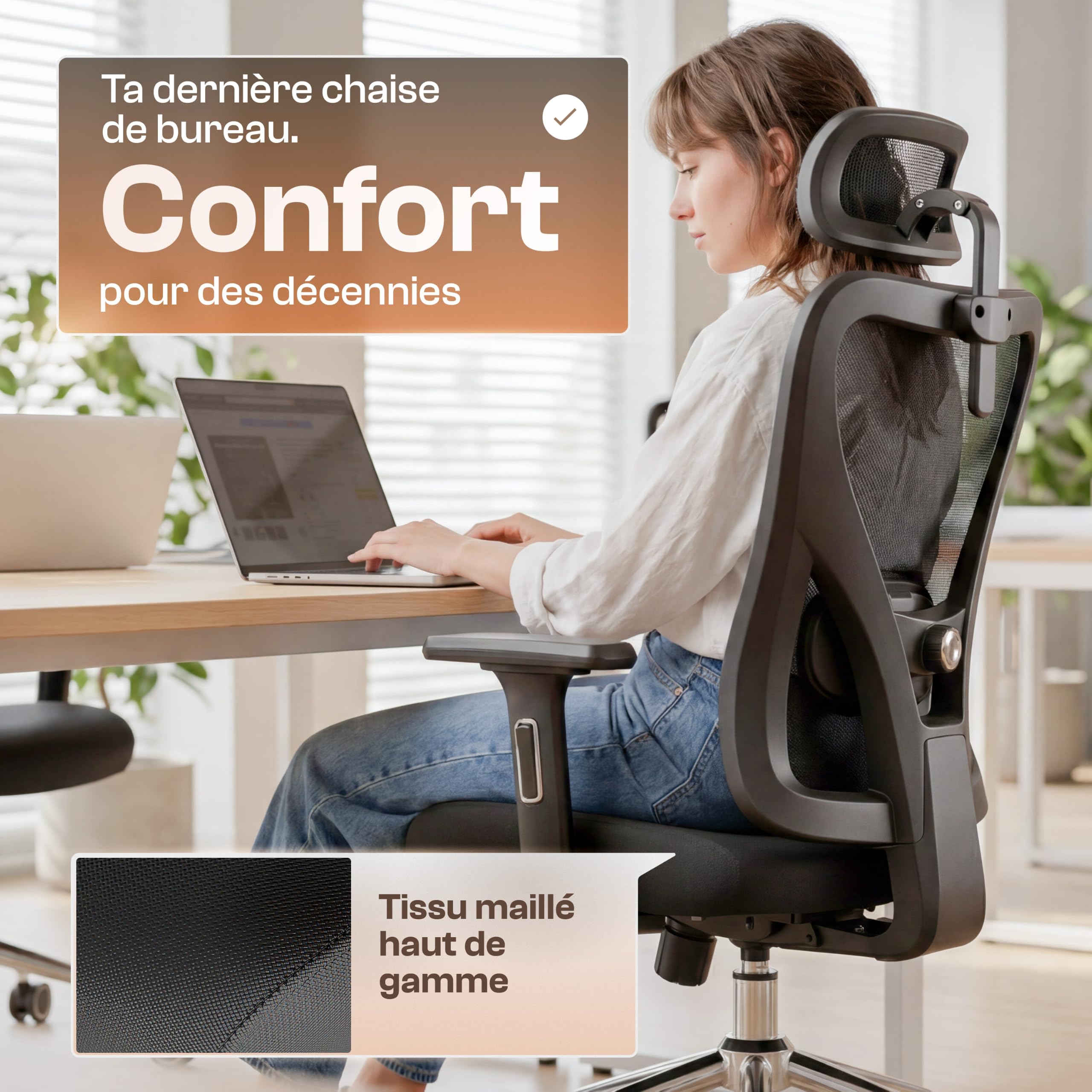 Chaise Bureau Ergonomique, Fauteuil de Bureau avec réglage Confort