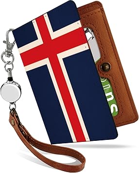 Amazon パスケース 定期入れ リール付き かわいい アイスランド 国旗 格好良い かっこいい 二つ折り 中がみえない おしゃれ メンズ 旗 フラッグ 青 アイスランド 国旗 Ps Pretimo バッグ スーツケース