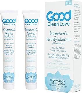 Good Clean Love Biogenesis Fertility-Friendly Lubricant, Water-Based & Paraben-Free Lube, for Women & Couples Trying to Conceive, Safe for Toys, 2 Oz (2-Pack)