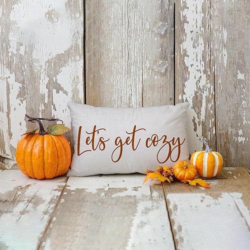 Miniatura 9 de GTEXT - Funda de almohada de otoño de 12 x 20 pulgadas, funda de cojín cuadrada de lino para decoración de otoño, calabaza, cuadrada, de lino, para