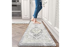 Grey and Green Patterned Bathroom Rugs for Kitchen Floor