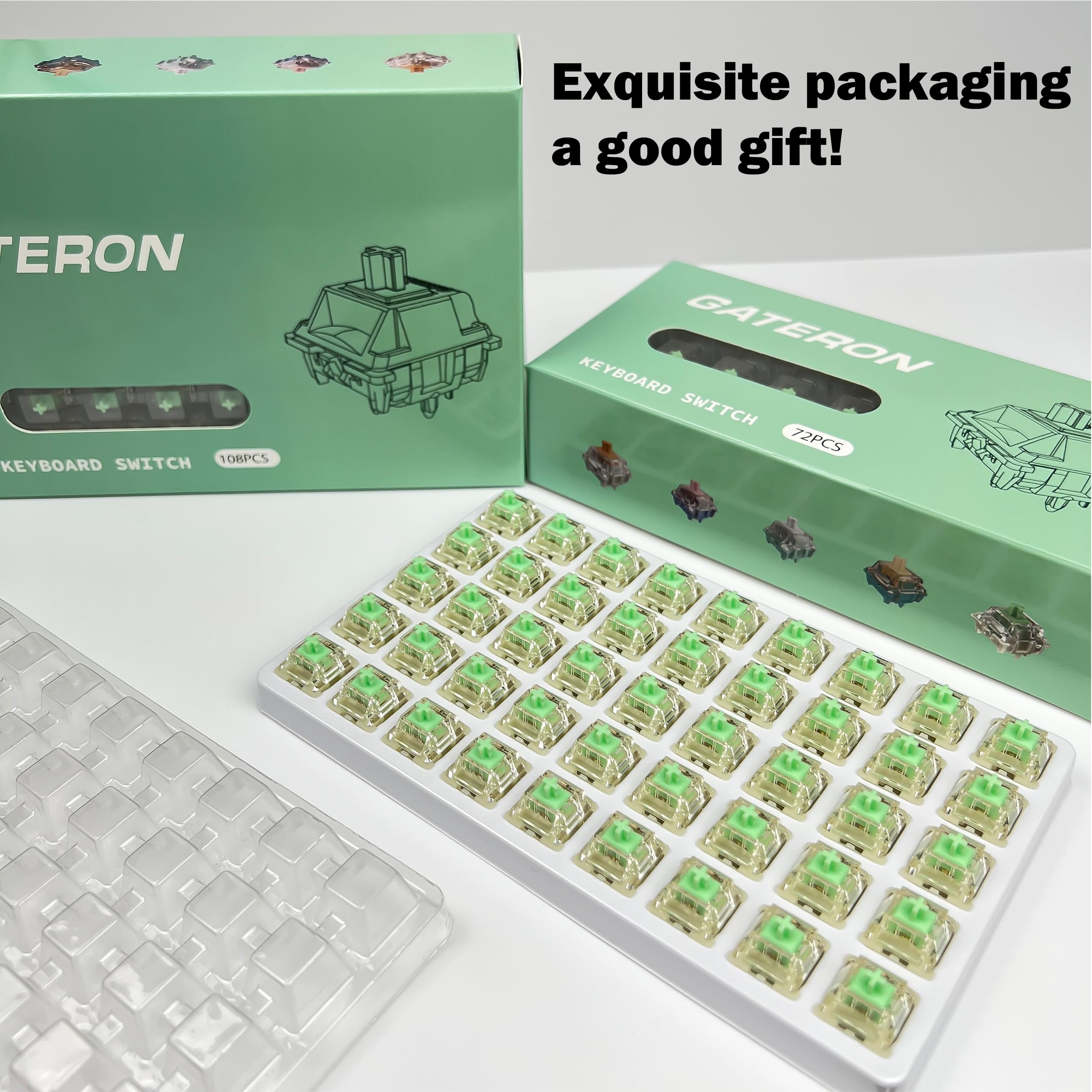 Gateron Baby Kangaroo 2.0 - Interruptor de teclado (72 unidades, 2 etapas, 5 pines, 59 gf, LED RGB, prelubricado de fábrica)