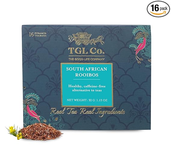 TGL South African Rooibos Tea Bags, 16 Tea Bags (15 Tea Bags + 1 Exotic Sample)