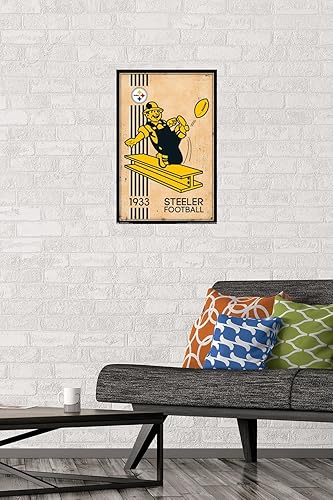 Miniatura 2 de Trends International NFL Pittsburgh Steelers - Póster de pared con logotipo retro 14, 14.725 x 22.375 pulgadas, versión prémium sin marco