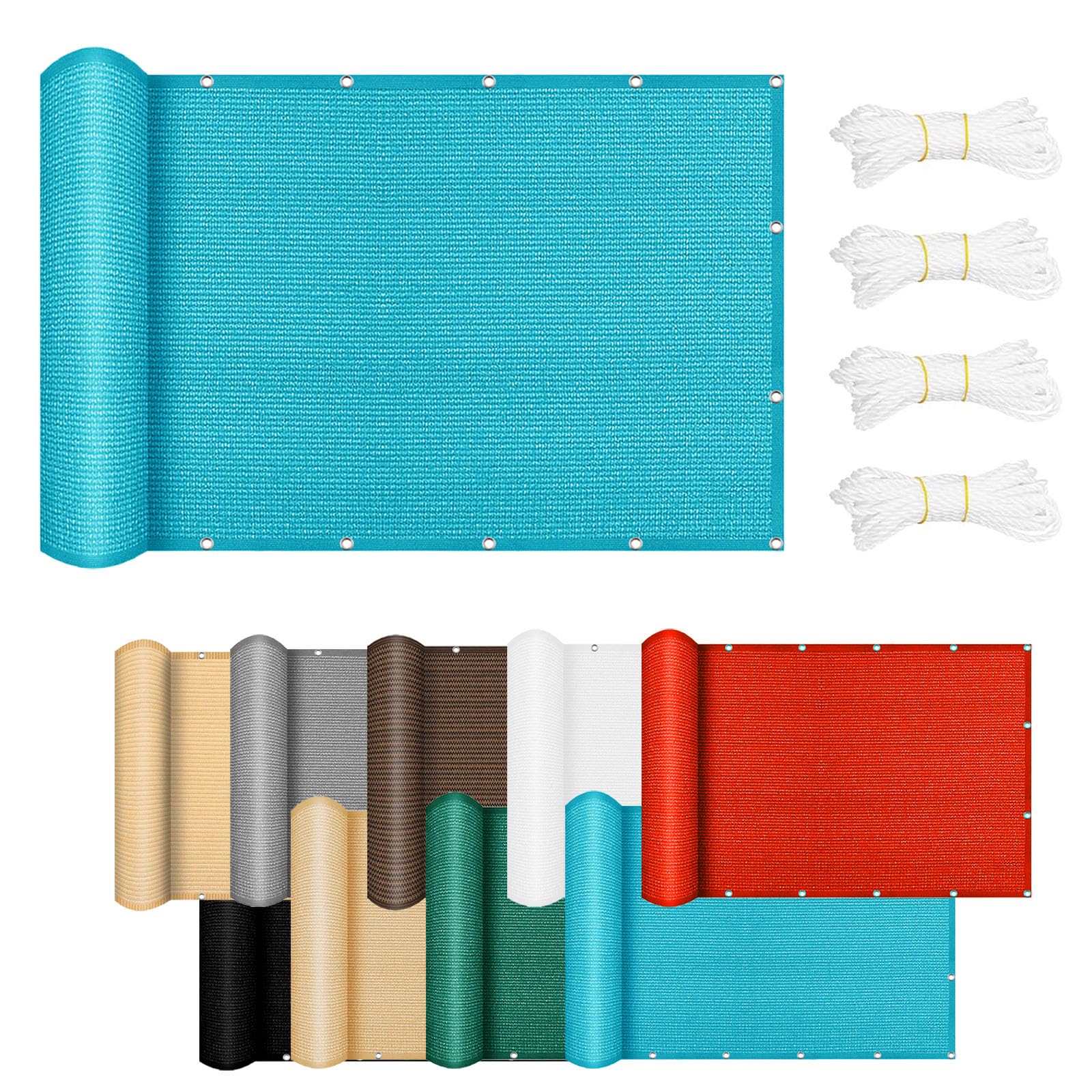 Pare-soleil balcon extérieur coupe-vent bleu ciel 2.1 x 3.4 m uv