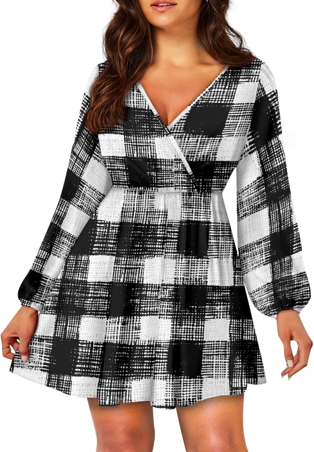 Easter Dress for Women Lantern Sleeve Floral 2025 Fashion Empire Waist V Neck A Lin...