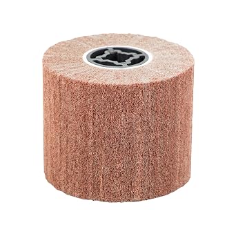 SALI Non Woven Wire Abrasive Drawing Polishing Burnishing Wheel Flap Brush Wire Brush Drum Surface Conditioning Tool for Metal Surface Polishing Grinding Removing Rust 120x100x19mm 320 Grit