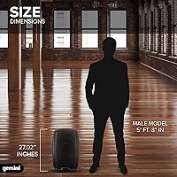 Vista 2 de Gemini Altavoz PA Bluetooth de 15" 2000W con enlace TWS, USB/SD/FM, entradas XLR/RCA/AUX, entradas de micrófono doble y guitarra, control EQ