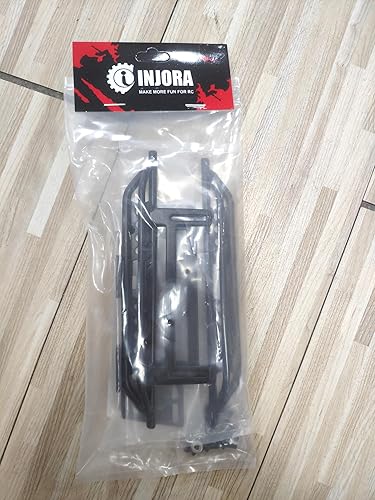 Miniatura 7 de INJORA Pedales de coche RC Junta lateral 2 piezas RC Steps Plate Rock Sliders para 1:10 RC Crawler Axial SCX10 SCX10 II 90046 (negro)