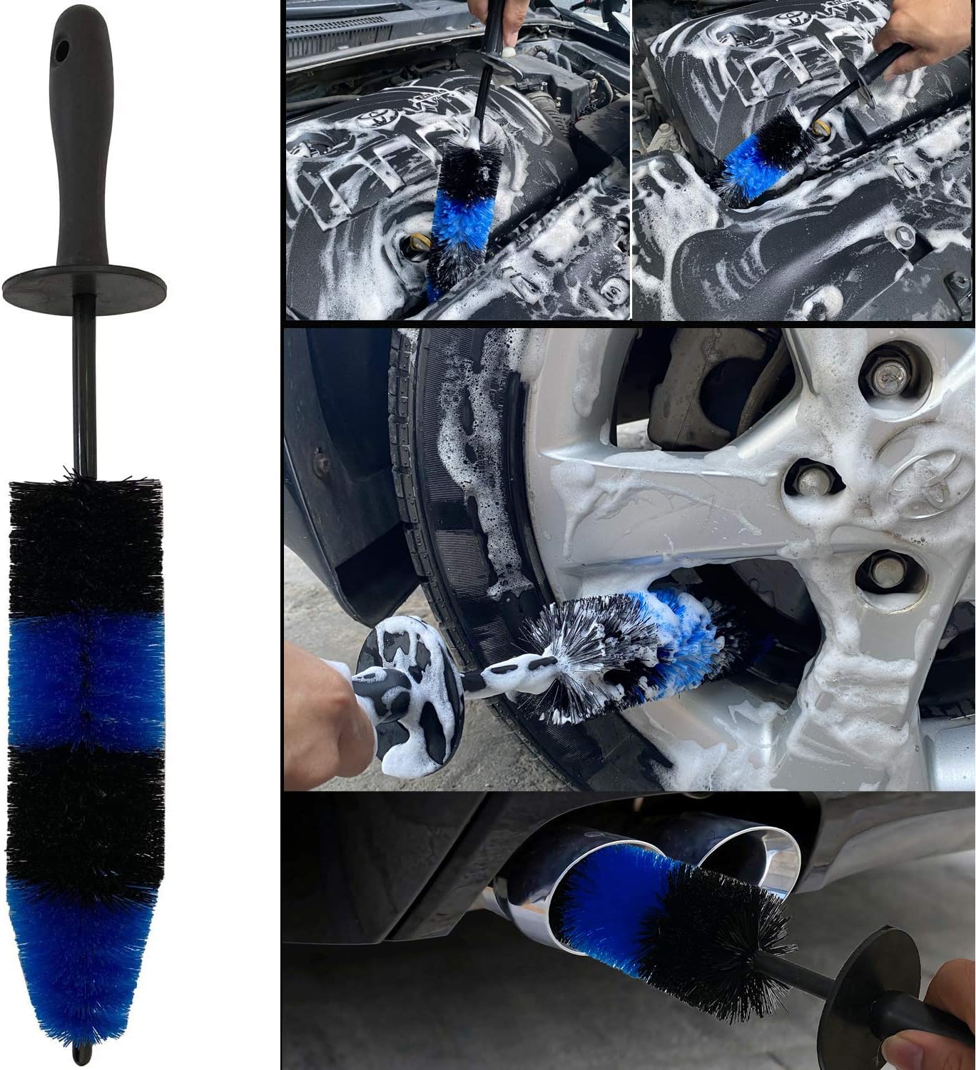 LUCKLYJONE 7Pcs Wheel & Tire Brush, Car Detailing Kit, 17inch Long Soft Wheel Brush, 5 Detail Car Wash Kit for Cleans Dirty Tires & Releases Dirt and Road Grime, Short Handle 4 LUCKLYJONE 7Pcs Wheel & Tire Brush, Car Detailing Kit, 17inch Long Soft Wheel Brush, 5 Detail Car Wash Kit for Cleans Dirty Tires & Releases Dirt and Road Grime, Short Handle