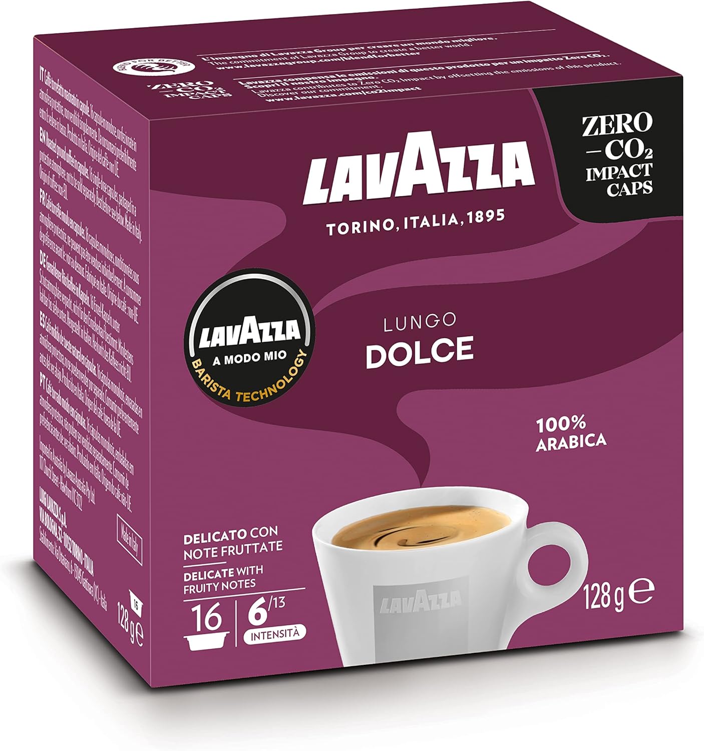 Lavazza A Modo Mio Caff? Crema Lungo Dolcemente, 16 Capsules Amazon
