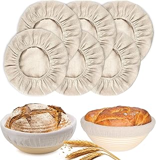 6 Packs Round Bread Proofing Cover for Banneton Basket，9 inches，Natural Rattan Banneton Cloth Liner for Bread Sourdough Proofing Homemade Baking Dough（Basket Not Included） - Buy now
