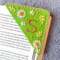 Vista 19 de Marcapáginas de esquina bordado a mano personalizado, lindo marcador de libro con flores, regalo de costura a mano para mujeres amantes de los Rojo