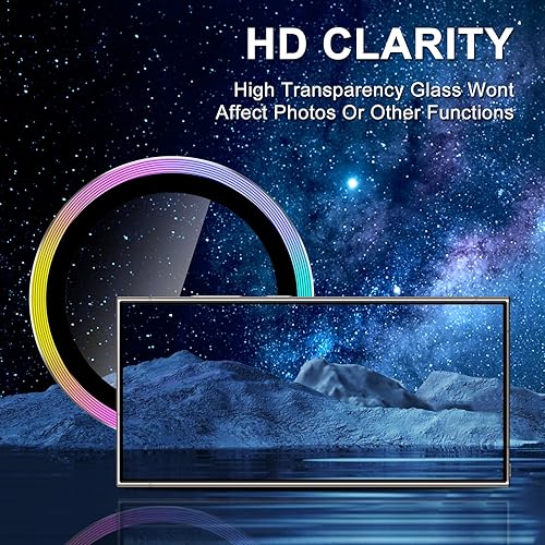 Vista 1290 de para Samsung Galaxy Z Flip 7 Protector de Lente de Cámara, Cubierta de Lente de Vidrio Templado con Anillo de Metal Individual, [Fuerte Adhesión] 1