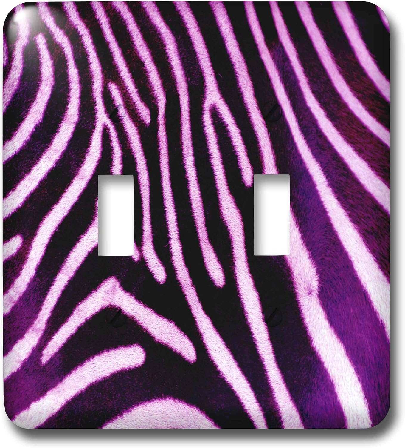 3dRose LLC lsp_20343_2 Zebra Animal Print Double Toggle Switch, Purple