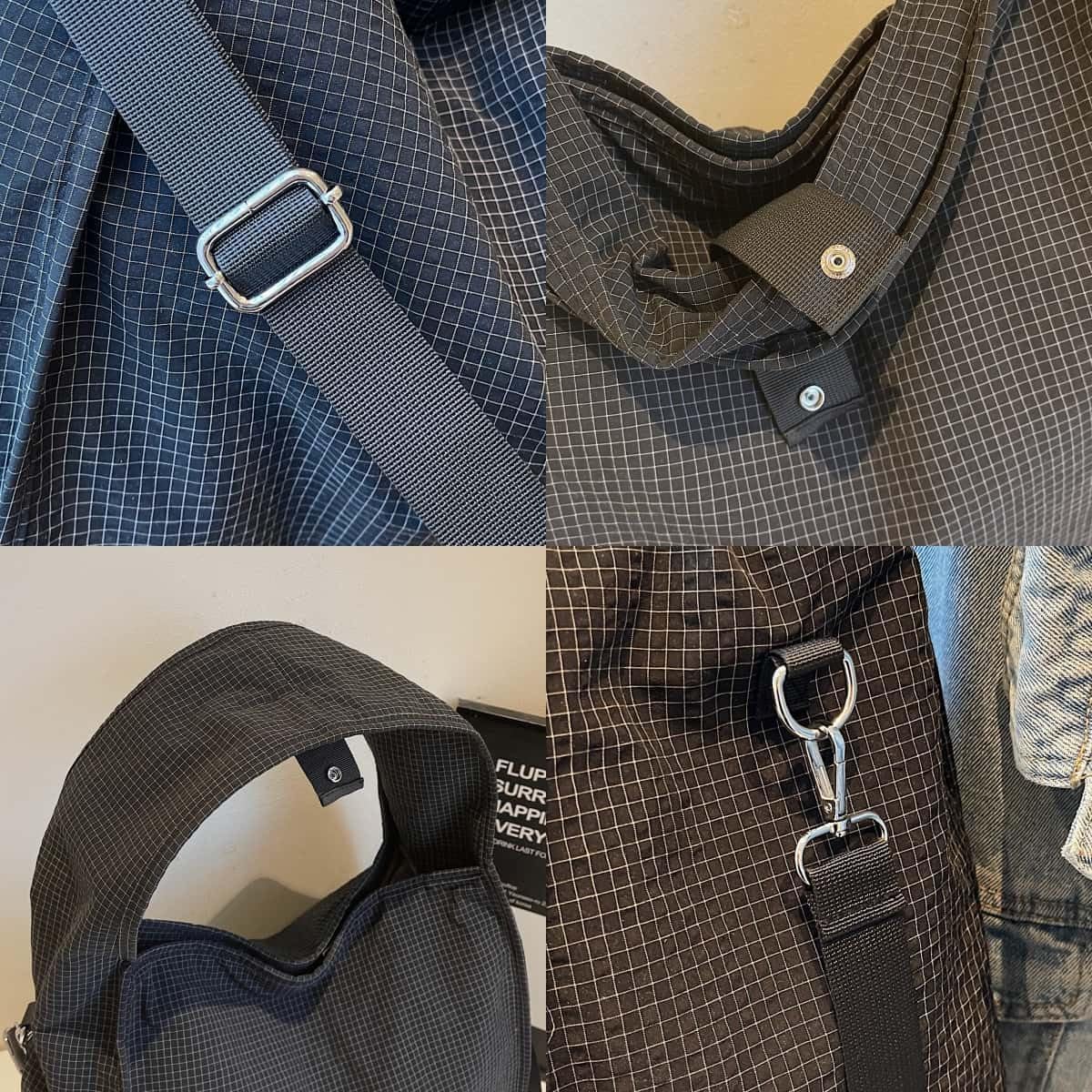Casual Messenger Bag Plaid Nylon Crossbody Bag Laptop Bag Chic Stachel Shoulder Bag Travel Daypacks