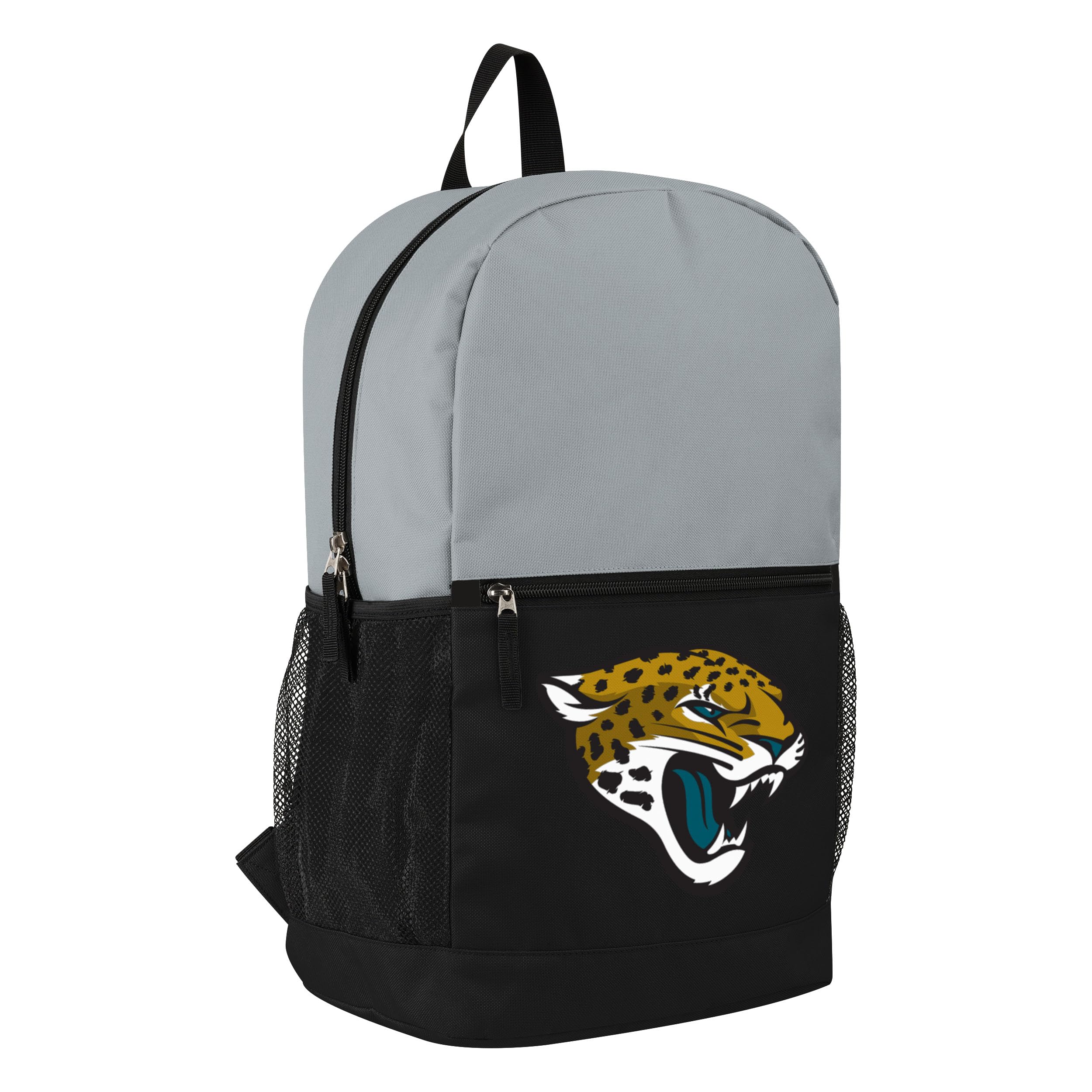 FOCO NFL Officially Licensed Football Team Color Primary Logo 2 Tone Big Logo Color Block School Bag Travel Backpack, Jacksonville Jaguars, One Size, Daypack Backpacks