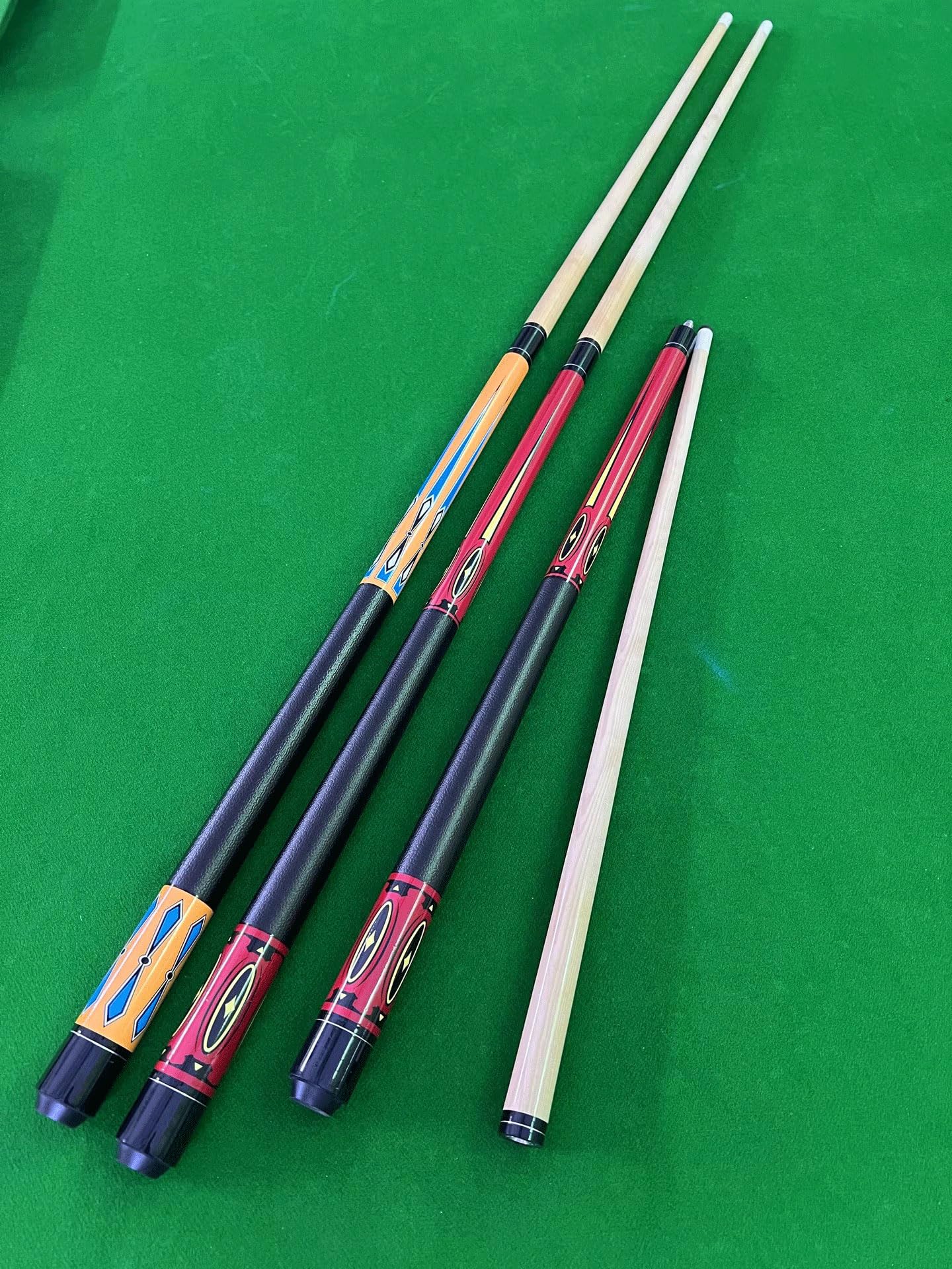 120CM Stecche da Biliardo con Borsa, 47" Fatto a Mano Acero 1/2 Pezzo Professionale Stecca da Biliardo 12mm Punta(Color:Rosso)